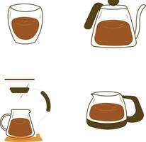 koffie maken uitrusting illustratie set. geïsoleerd vector. vector