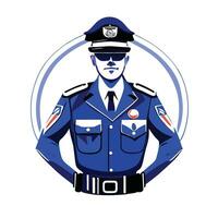 Politie officier Aan wit achtergrond vector illustratie