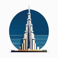 mooi burj khalifa geïsoleerd wit vector