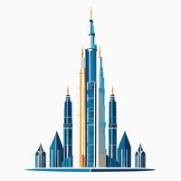 mooi burj khalifa geïsoleerd wit vector