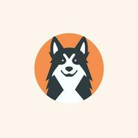 online veterinair gevulde kleurrijk logo. dier redden. hond silhouet. ontwerp element. gemaakt met kunstmatig intelligentie. ai kunst voor zakelijke branding, dierenarts onderhoud, huisdier vriendelijk hotel vector