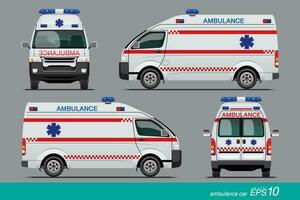 wit ambulance auto sjabloon vector