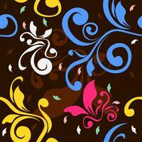bewerkbare vector van kleurrijk bloemen element illustratie naadloos patroon met donker achtergrond voor decoratief element
