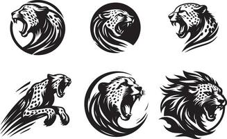 brullen Jachtluipaard logo concept vector