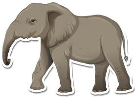 een stickersjabloon van een stripfiguur van een olifant vector