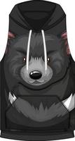 voorkant van hoodie mouwloos met patroon van zwarte beren vector
