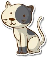 stickerontwerp met kleine kat geïsoleerd vector