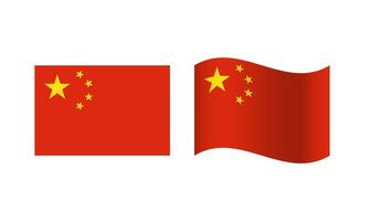 rechthoek en Golf China vlag illustratie vector