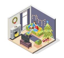 kerst isometrische compositie vector