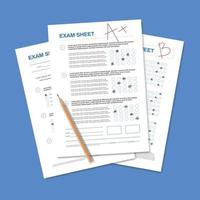 samenstelling examen testblad vector