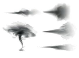 wind en stof spray donker set vector