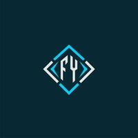 fy eerste monogram logo met plein stijl ontwerp vector