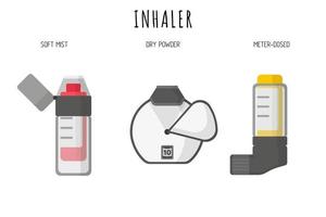 medische diagnostische apparaten inhalatoren of vernevelaars. vector