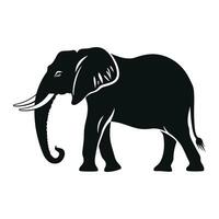 zwart silhouet van een olifant vector illustratie