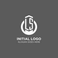 eerste ls cirkel ronde lijn logo, abstract bedrijf logo ontwerp ideeën vector