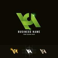 brief kq of yq monogram logo met rooster methode ontwerp vector