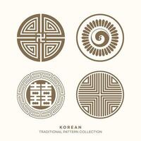vector Koreaans traditioneel patroon ontwerp elementen