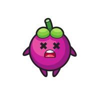 het dode mangosteen-mascottepersonage vector