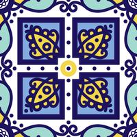 Blauwe ornament traditionele Portugese azulejos. Oosters naadloos patroon vector