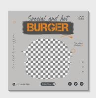 speciale hamburger social media banner postsjabloon vector