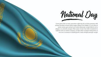 nationale dagbanner met de vlagachtergrond van Kazachstan vector