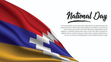 nationale dagbanner met de vlagachtergrond van Nagorno Karabach vector