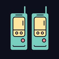 walkie-talkie rgb-kleurenpictogram voor donker thema vector