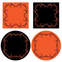 oranje en zwarte Halloween-frames vector