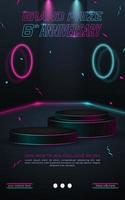hoofdprijs verjaardag neon gaming stijl poster sjabloon vector