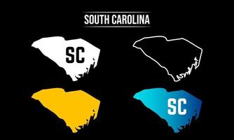 abstract ontwerp van de staatskaart van Zuid-Carolina vector