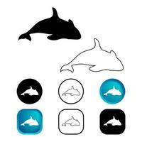 abstracte orka dier icon set vector