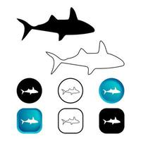 abstracte haai dier icon set vector