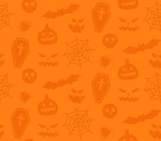 naadloos herhalend patroon met halloween-symbolen. silhouetten vector