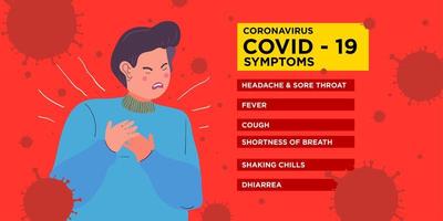 een man kreeg symptoom van het coronavirus vector