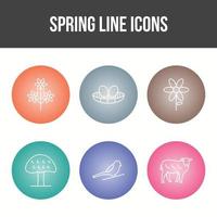 lente lijn vector icon set