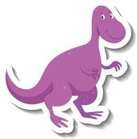 schattige paarse dinosaurus stripfiguur sticker vector