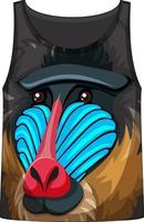 tanktop met gezicht van mandril aap patroon vector