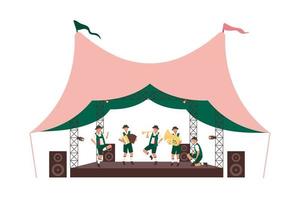 openlucht oktoberfest concert platte concept vectorillustratie vector