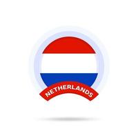 nederland nationale vlag cirkel knoppictogram. vector