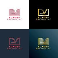 lasergravure logo set vector