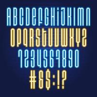 eenvoudige neonlettertypeset vector