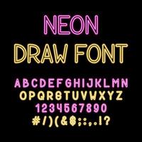 eenvoudige neonlettertypeset vector