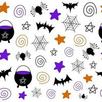 halloween vector naadloos patroon met enge elementen