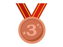 bronzen medaille 3e plaats beloning vector