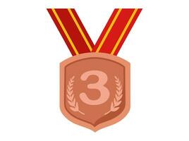 3e plaats bronzen medaille illustratie vector