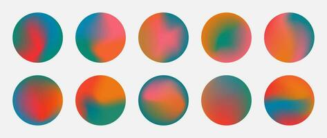 y2k helling cirkel set, sociaal media verhaal hoogtepunten. vector reeks ontwerp Sjablonen holografische levendig ronde pictogrammen en emblemen. kleurrijk vloeistof covers