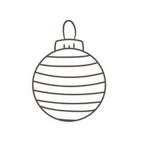 geïsoleerd schets vector illustratie van Kerstmis ornament met strepen. element van Kerstmis en nieuw jaar decoratie