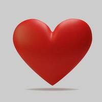 realistisch 3d rood hart. gelukkig valentijnsdag dag groet kaart. liefde en bruiloft. grafisch element voor ontwerp. vector illustratie