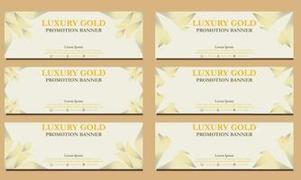 luxe goud horizontaal banier sjabloon. geschikt voor web banier, banier en internet advertenties vector