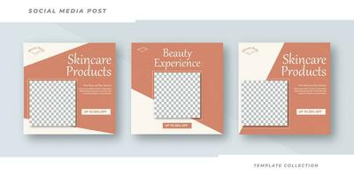 schoonheid en spa huidsverzorging bedenken salon plein banier verzameling plein folder sjabloon ontwerp vector